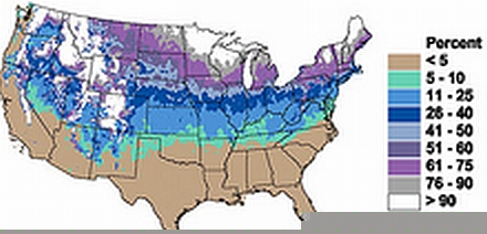 chances of white christmas
